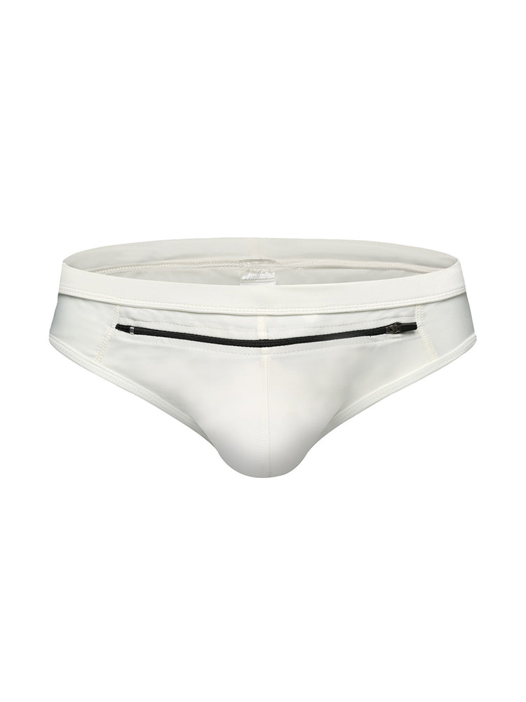Men's Zippered Pocket Swim Brief And Trunk | dmunderwear detail image 2