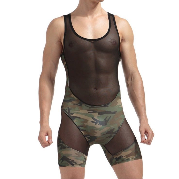 Mesh Camo Bodysuit | dmunderwear detail image 2