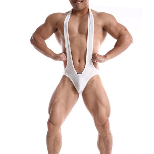 Mesh Gay Backless Bodysuit | dmunderwear detail image 7