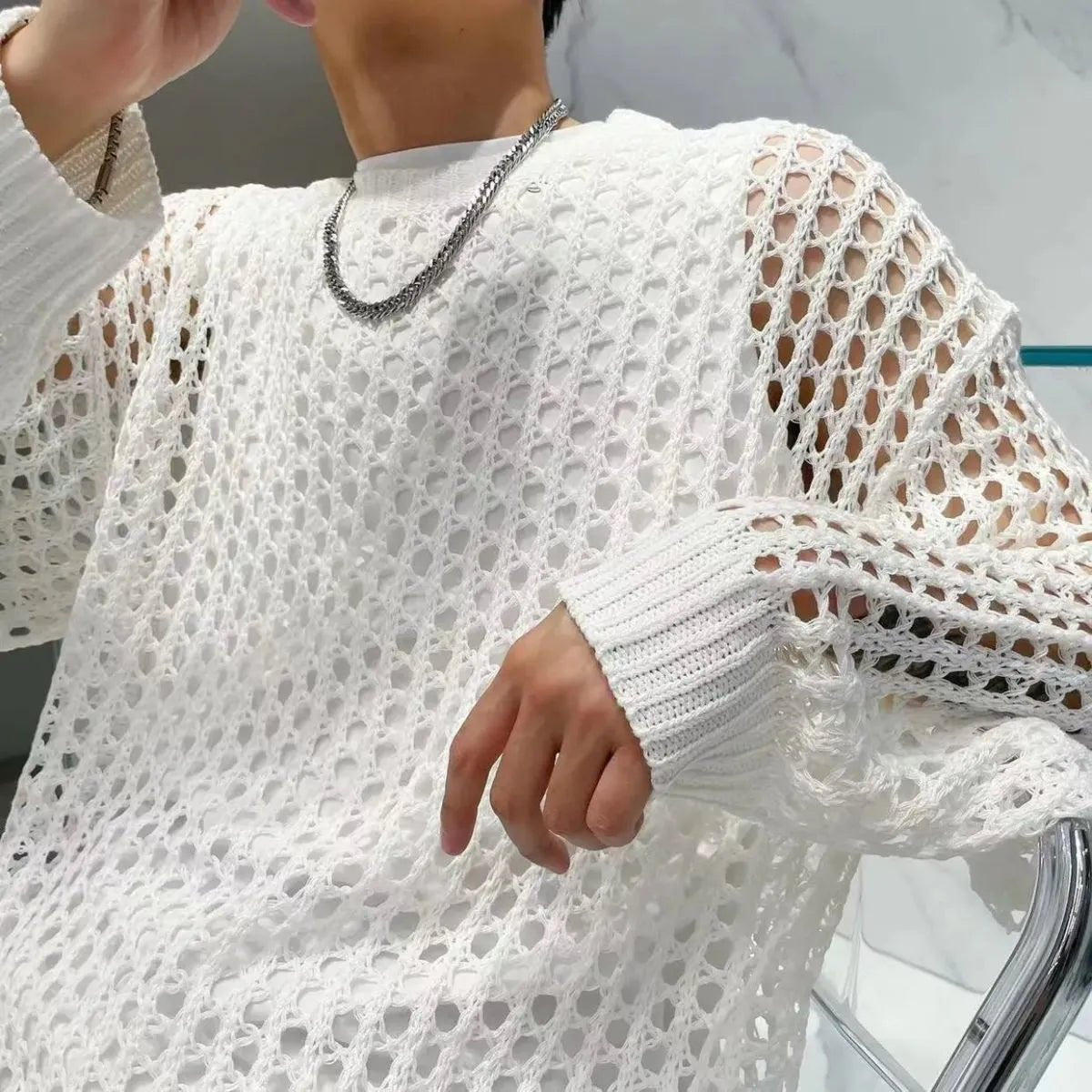 Mesh Knit Sweater | dmunderwear