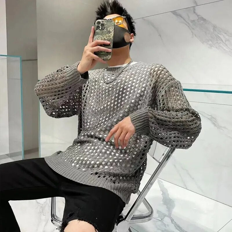 Mesh Knit Sweater | dmunderwear detail image 7