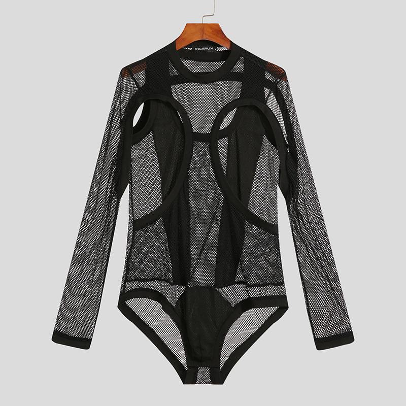 ORVLS Mesh Long Sleeve Elegant Singlet | dmunderwear detail image 6