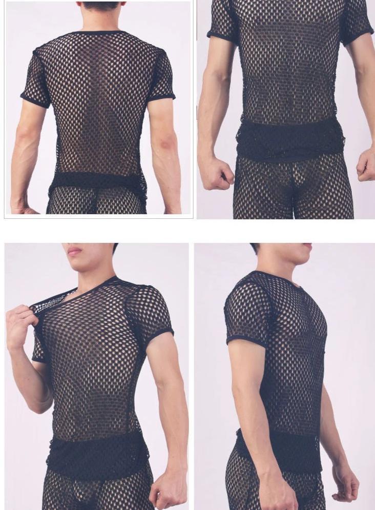 Mesh Pajamas (Top + Bottom) | dmunderwear detail image 10