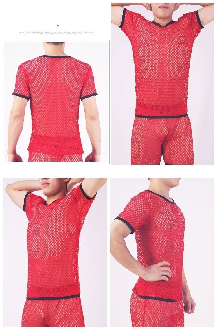 Mesh Pajamas (Top + Bottom) | dmunderwear detail image 12