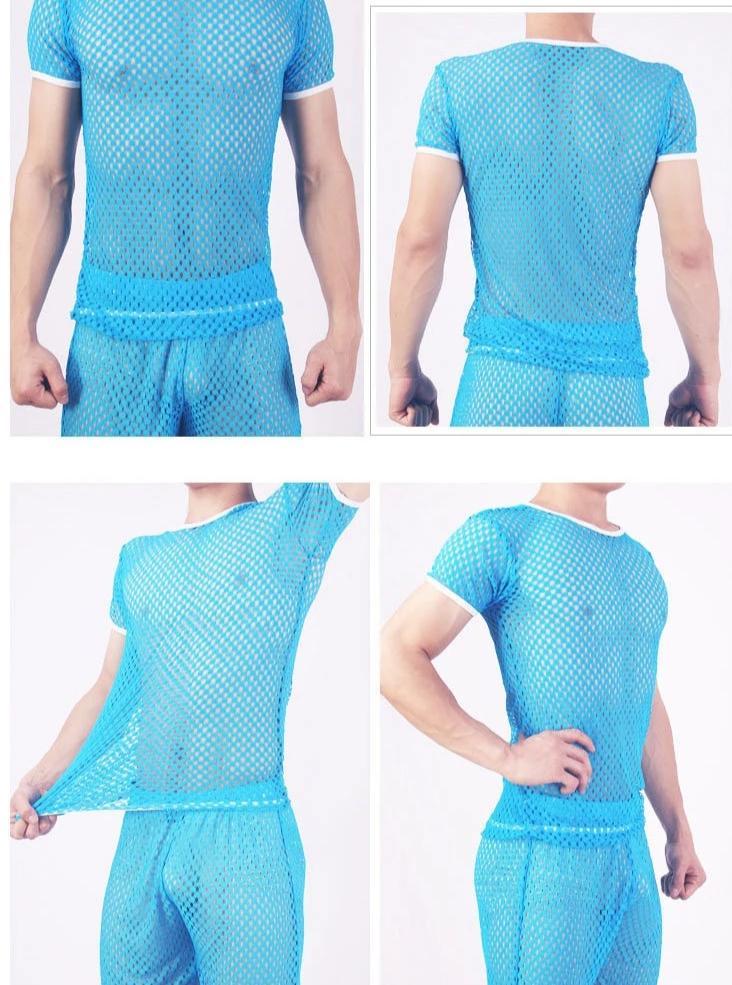 Mesh Pajamas (Top + Bottom) | dmunderwear detail image 7