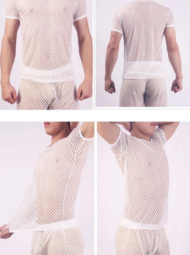 Mesh Pajamas (Top + Bottom) | dmunderwear detail image 8
