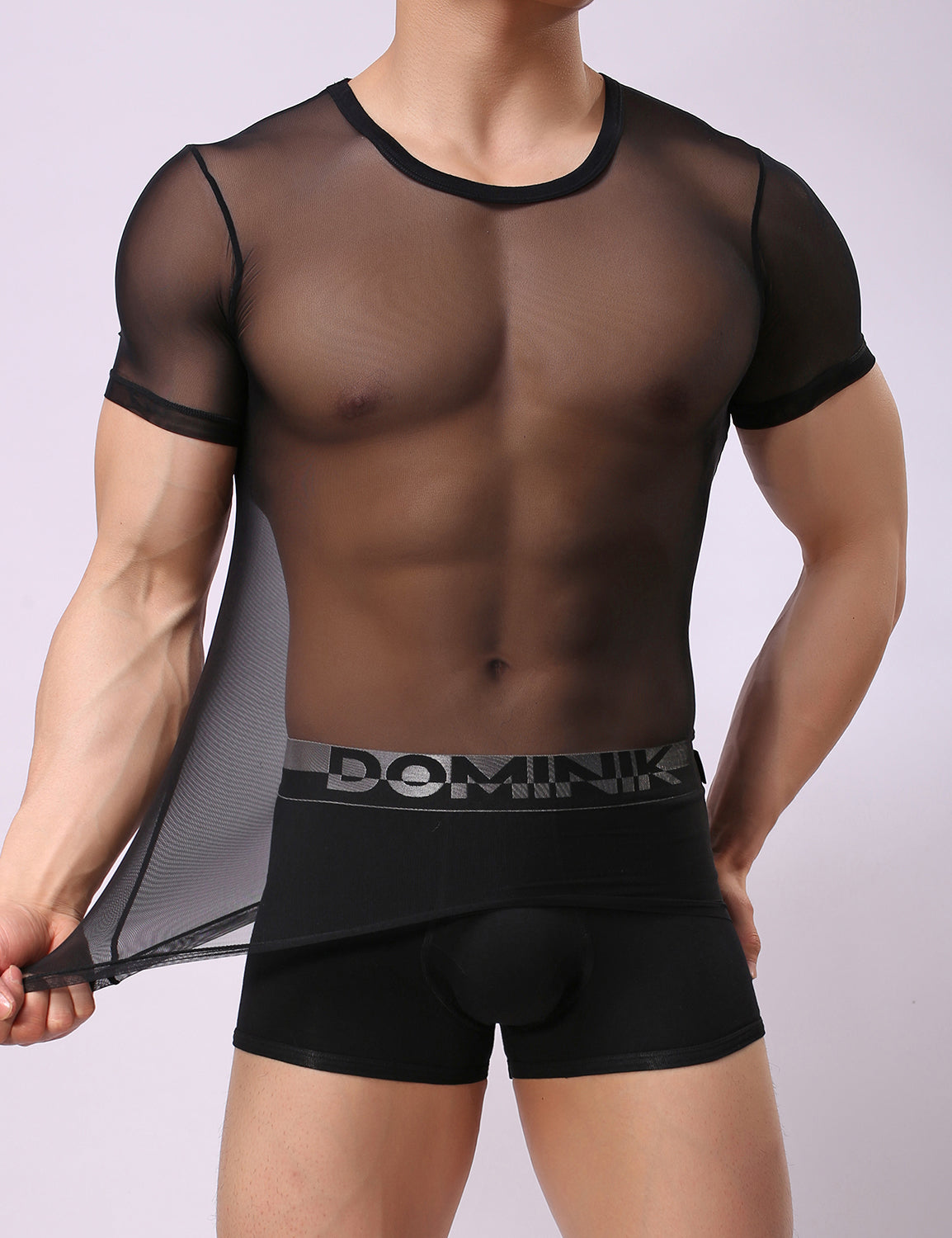 Mesh Short Sleeve T-Shirt 8327 | dmunderwear detail image 3
