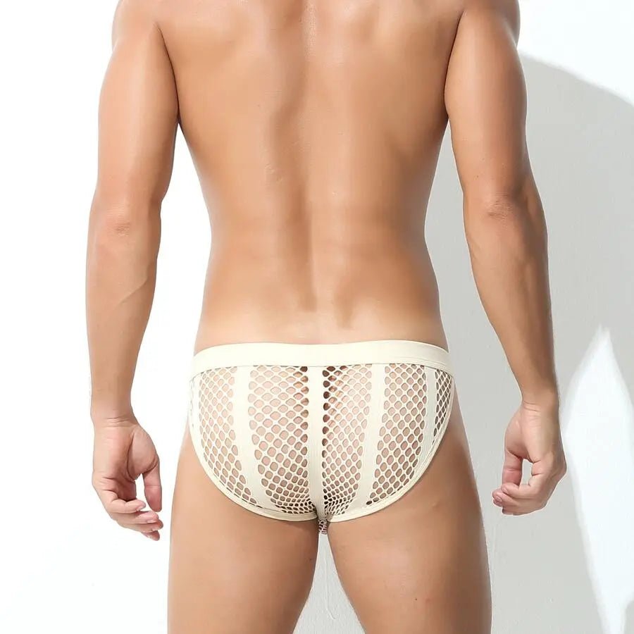 Mesh Striped Side Show Briefs | dmunderwear detail image 15