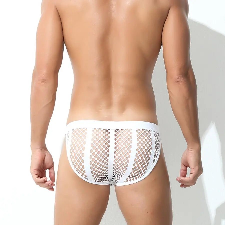 Mesh Striped Side Show Briefs | dmunderwear detail image 6