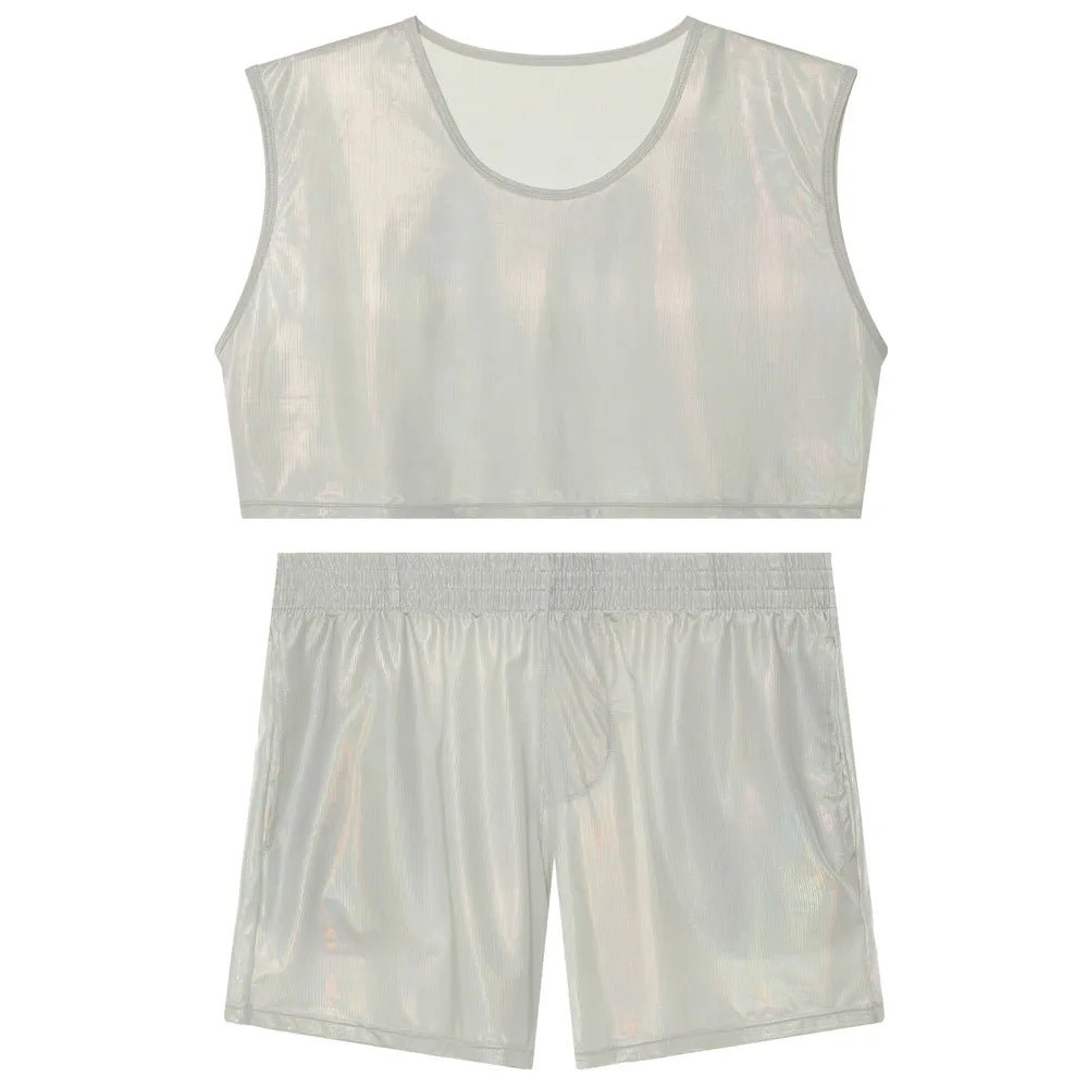 Metallic Crop Top and Bottoms | dmunderwear detail image 11
