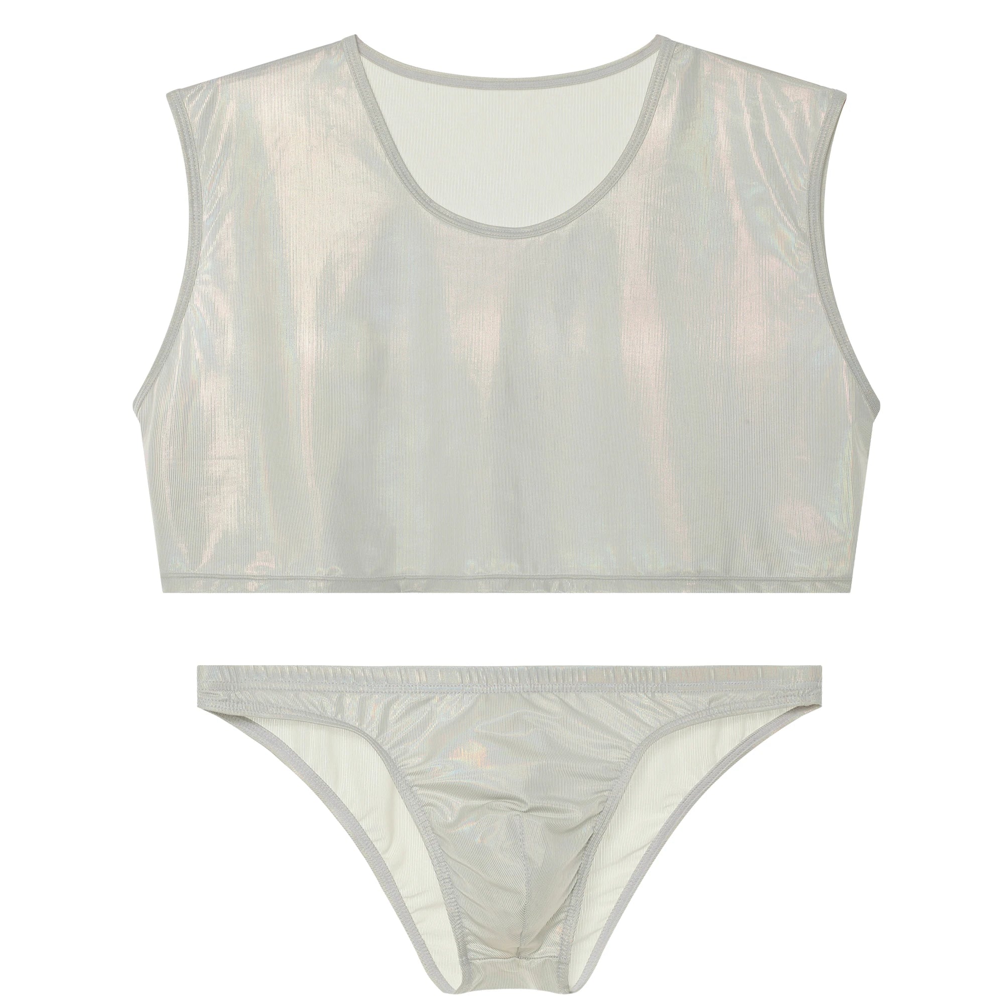 Metallic Crop Top and Bottoms | dmunderwear detail image 6