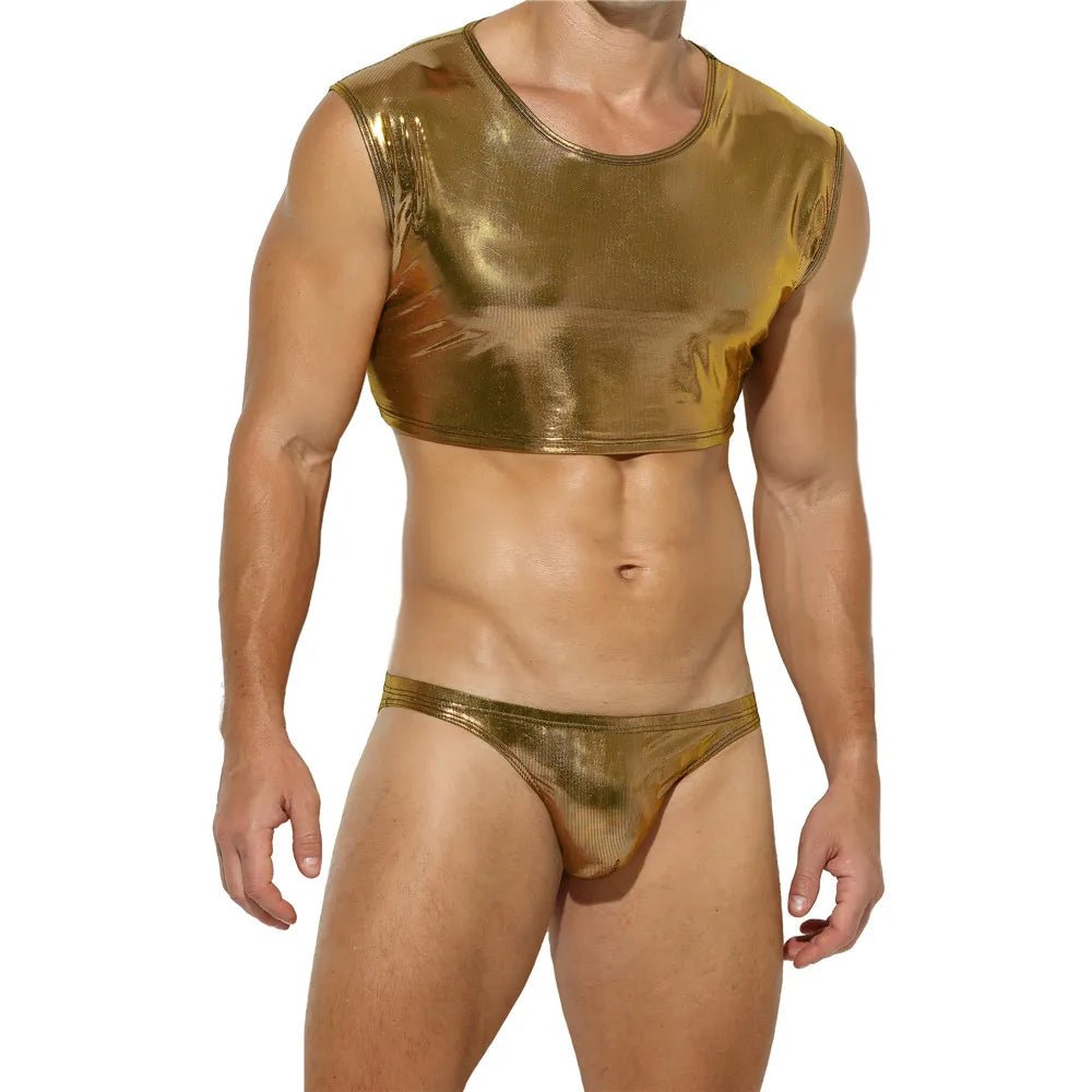 Metallic Crop Top and Bottoms | dmunderwear detail image 13