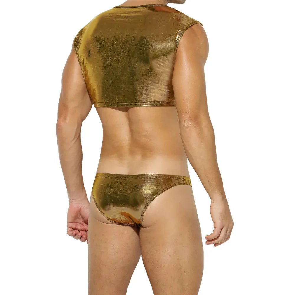 Metallic Crop Top and Bottoms | dmunderwear detail image 17