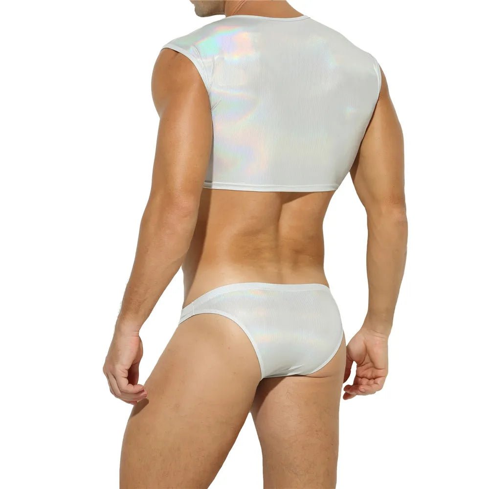 Metallic Crop Top and Bottoms | dmunderwear detail image 3
