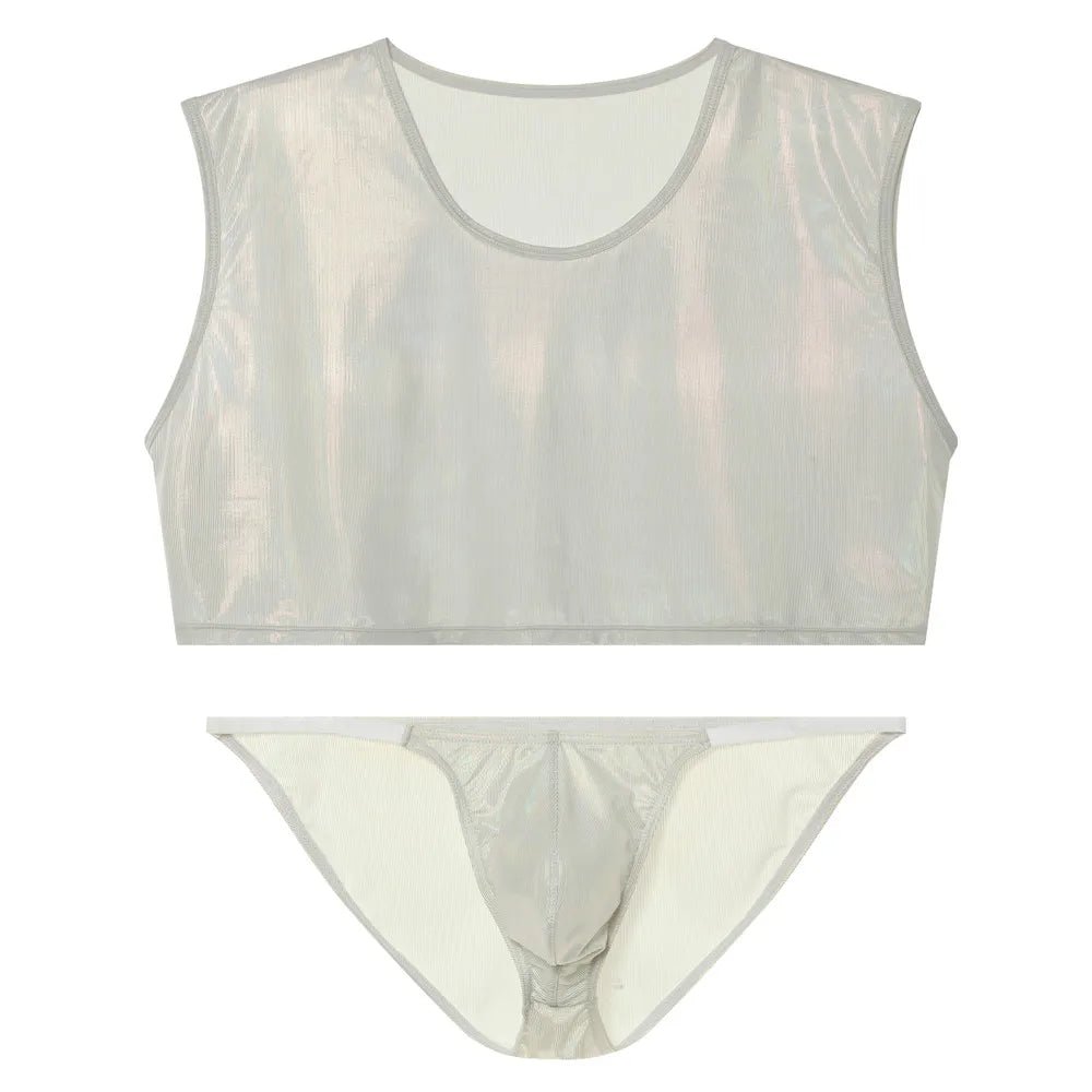 Metallic Crop Top and Bottoms | dmunderwear detail image 9