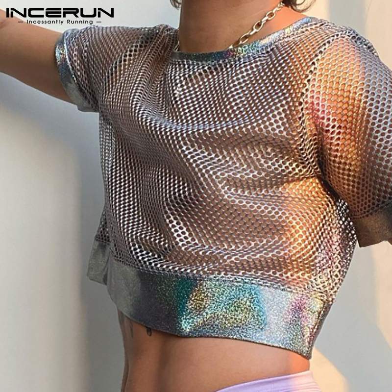 Metallic Crop Top T-shirt | dmunderwear detail image 2