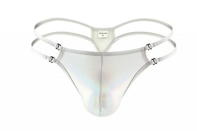 Metallic Double Strap Thong | dmunderwear detail image 3