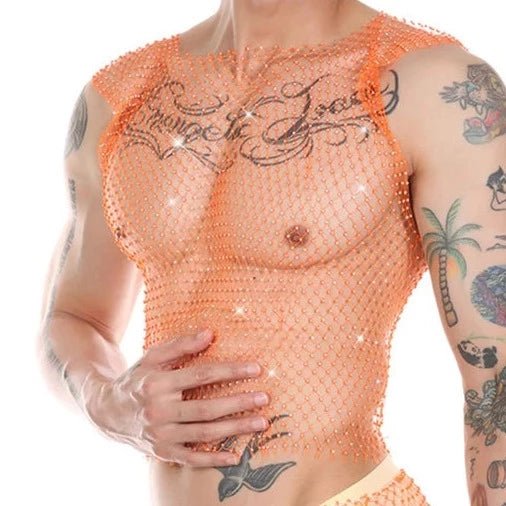 Metallic Glitter Fishnet Tank top | dmunderwear detail image 12