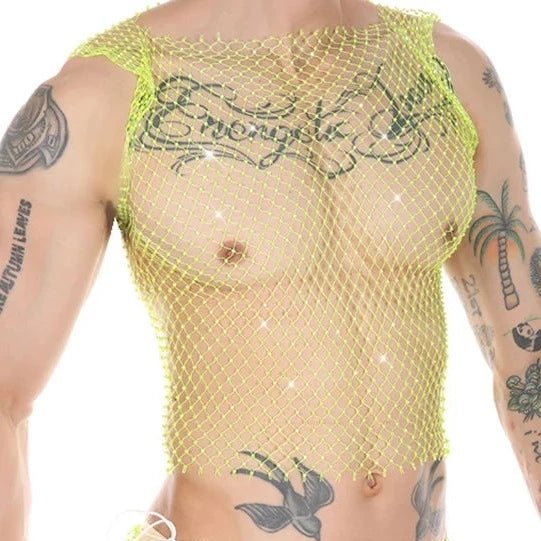 Metallic Glitter Fishnet Tank top | dmunderwear detail image 16