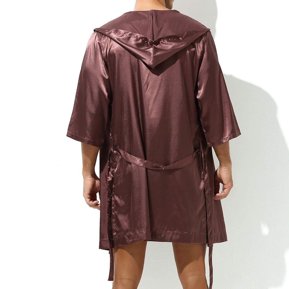 ORVLS Metallic Hooded Robe + Boxers | dmunderwear detail image 7