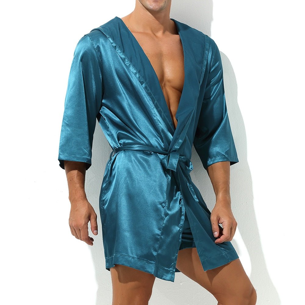 ORVLS Metallic Hooded Robe + Boxers | dmunderwear detail image 9