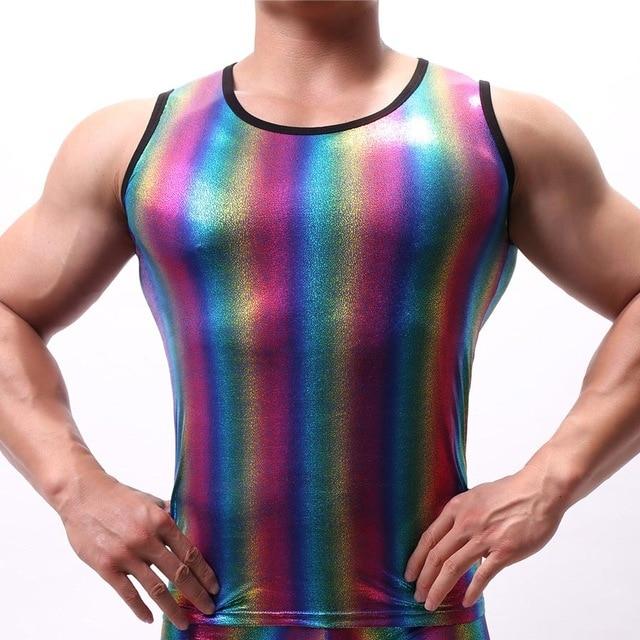 ORVLS Metallic Rainbow Tanktop + Boxers | dmunderwear detail image 10