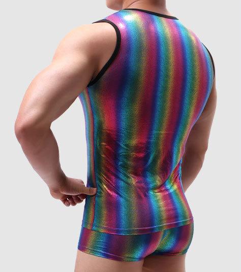 ORVLS Metallic Rainbow Tanktop + Boxers | dmunderwear detail image 3