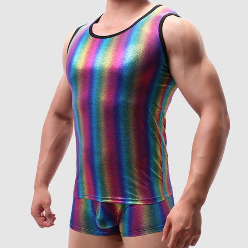 ORVLS Metallic Rainbow Tanktop + Boxers | dmunderwear detail image 4