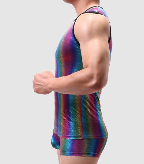 ORVLS Metallic Rainbow Tanktop + Boxers | dmunderwear detail image 5