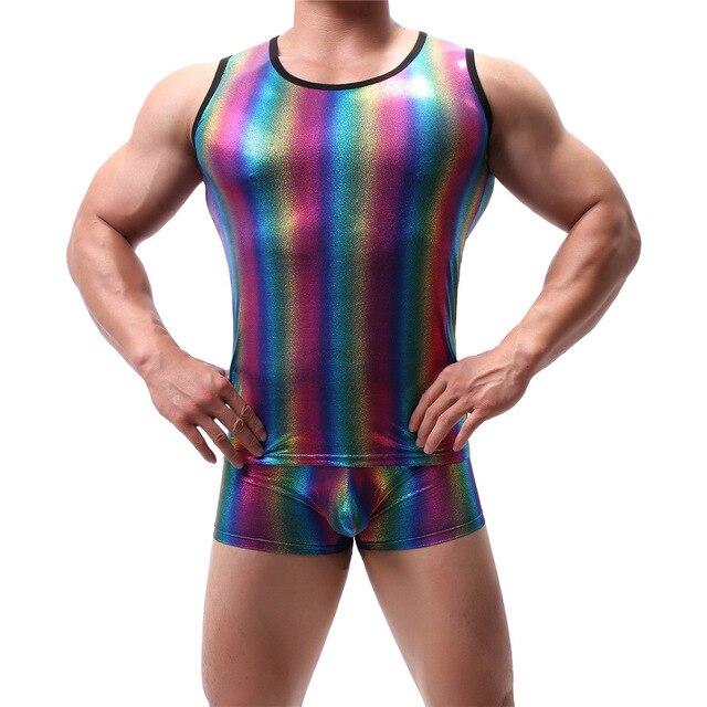ORVLS Metallic Rainbow Tanktop + Boxers | dmunderwear detail image 7