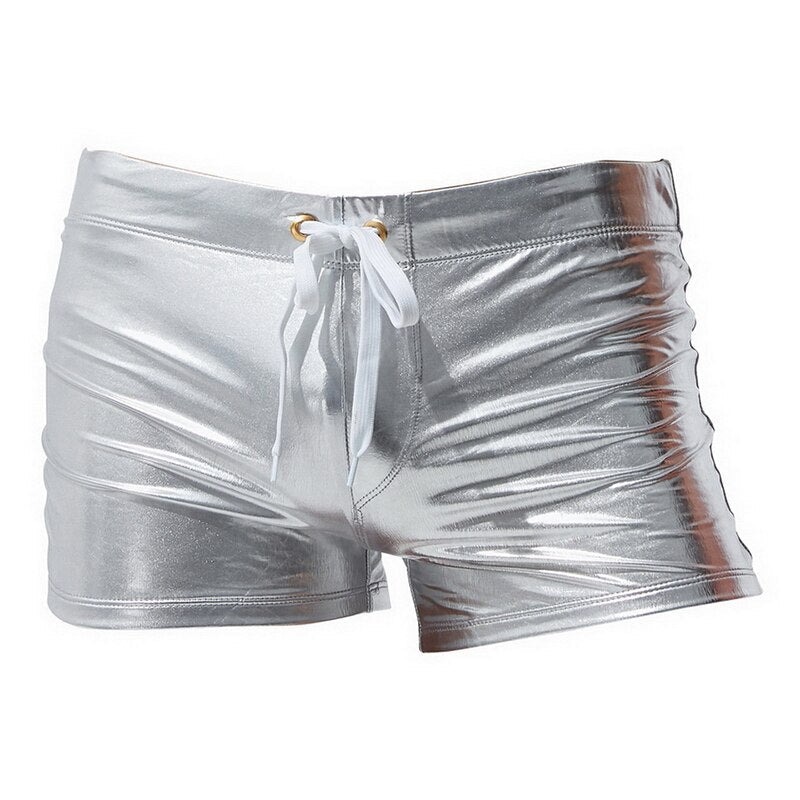 ORVLS Metallic Square Cut Swim Trunks | dmunderwear detail image 10