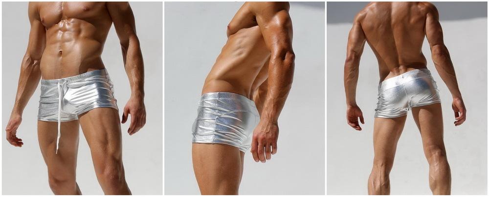 ORVLS Metallic Square Cut Swim Trunks | dmunderwear detail image 11