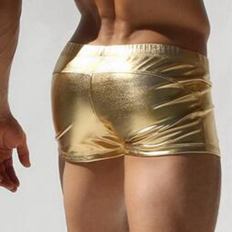ORVLS Metallic Square Cut Swim Trunks | dmunderwear detail image 3