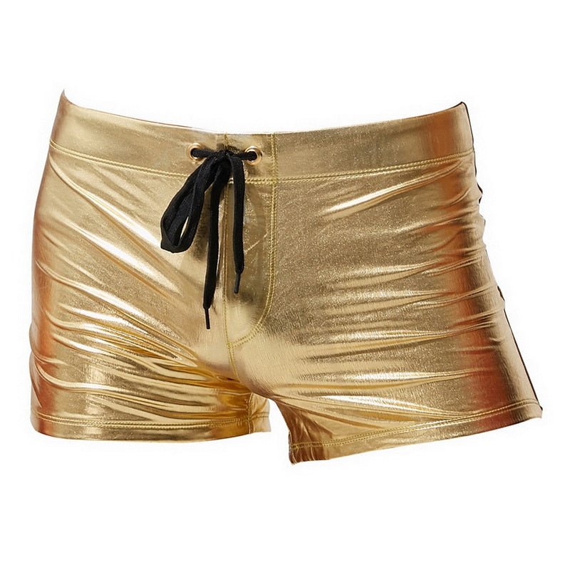 ORVLS Metallic Square Cut Swim Trunks | dmunderwear detail image 4
