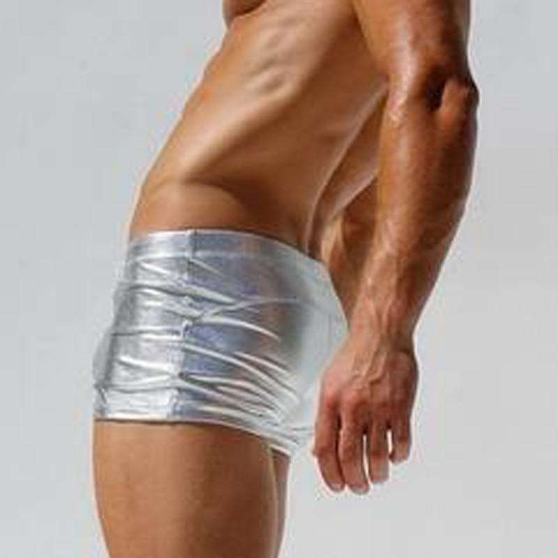 ORVLS Metallic Square Cut Swim Trunks | dmunderwear detail image 8