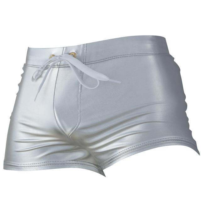 ORVLS Metallic Square Cut Swim Trunks | dmunderwear detail image 9