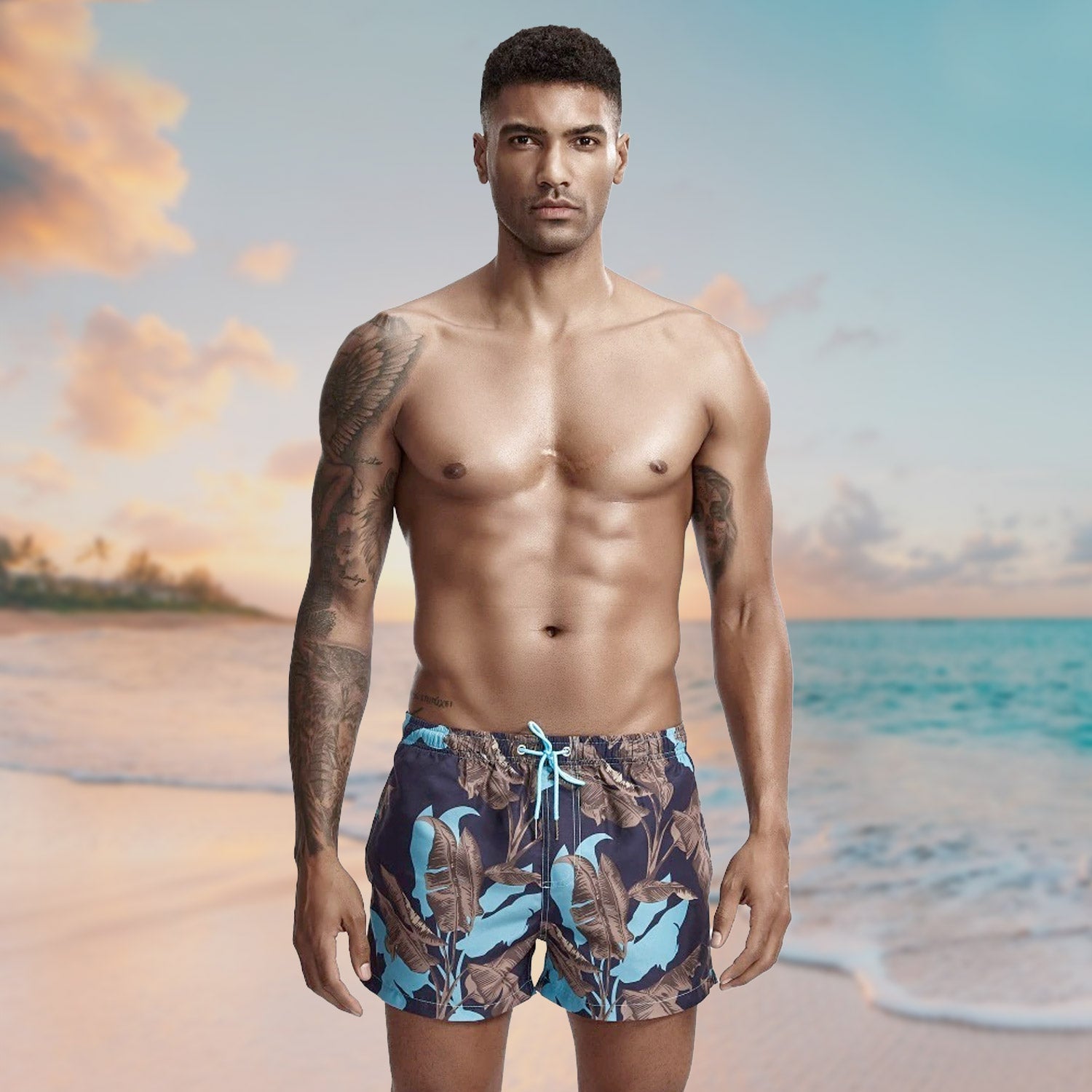 ORVLS Midnight Trees Board Shorts | dmunderwear detail image 4
