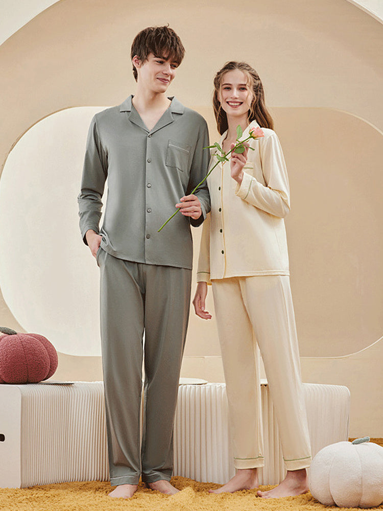 Modal Cotton Comfortable Couple Pajamas Set | dmunderwear