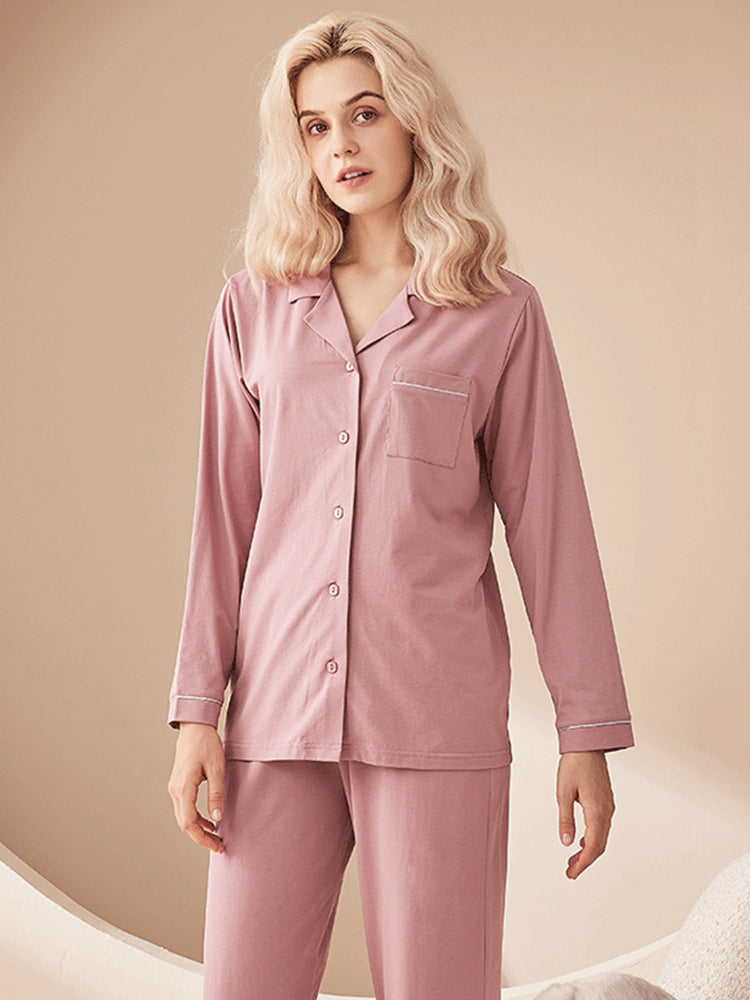 Modal Cotton Comfortable Couple Pajamas Set | dmunderwear detail image 12