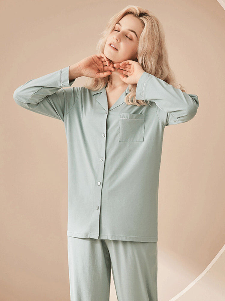 Modal Cotton Comfortable Couple Pajamas Set | dmunderwear detail image 19