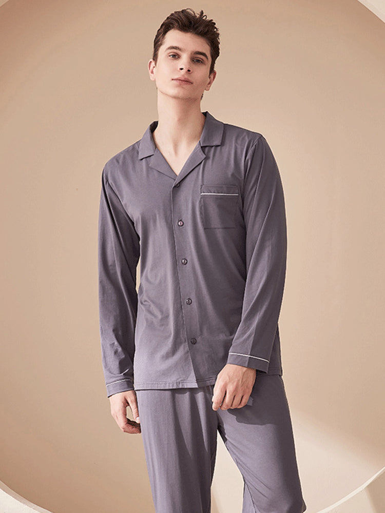 Modal Cotton Comfortable Couple Pajamas Set | dmunderwear detail image 7