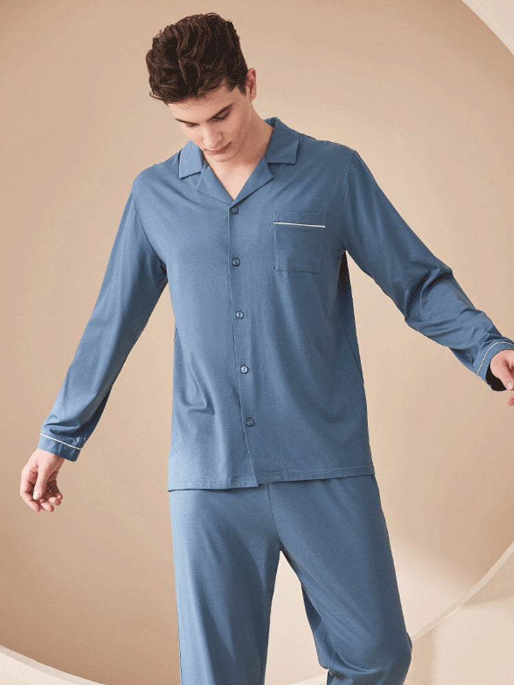 Modal Cotton Comfortable Couple Pajamas Set | dmunderwear detail image 8