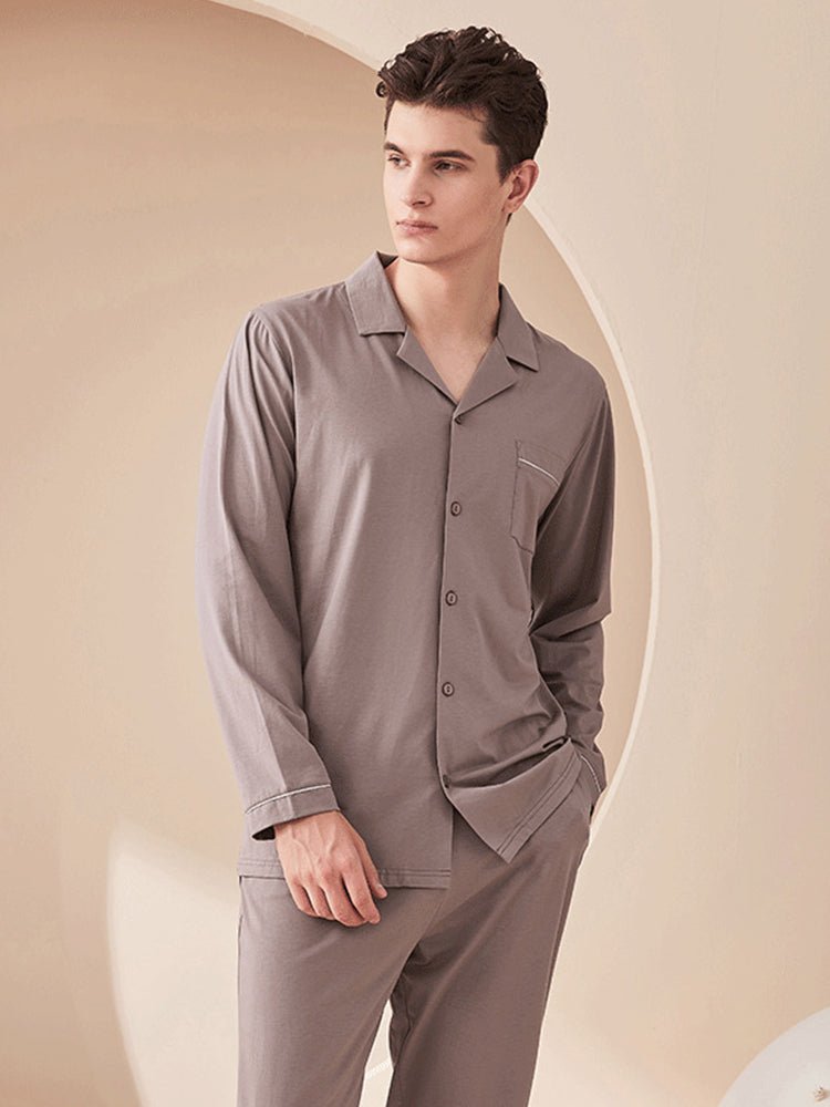 Modal Cotton Comfortable Couple Pajamas Set | dmunderwear detail image 9