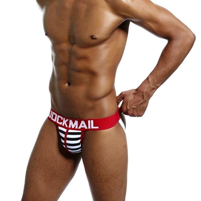 Modern Striped Jockstrap | dmunderwear detail image 4