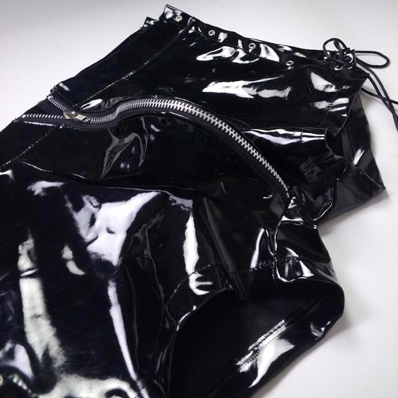 Nocturnal Niche Vinyl Lace Up Boxers | dmunderwear detail image 2