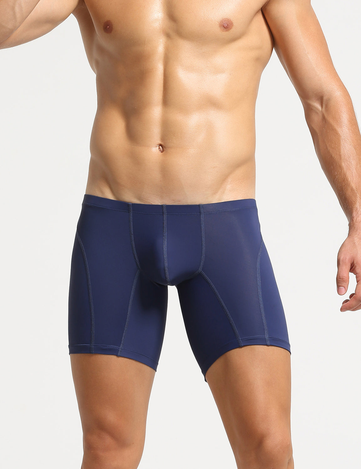 Nylon Low Rise Elastic Long Boxer Briefs 10202 | dmunderwear detail image 16
