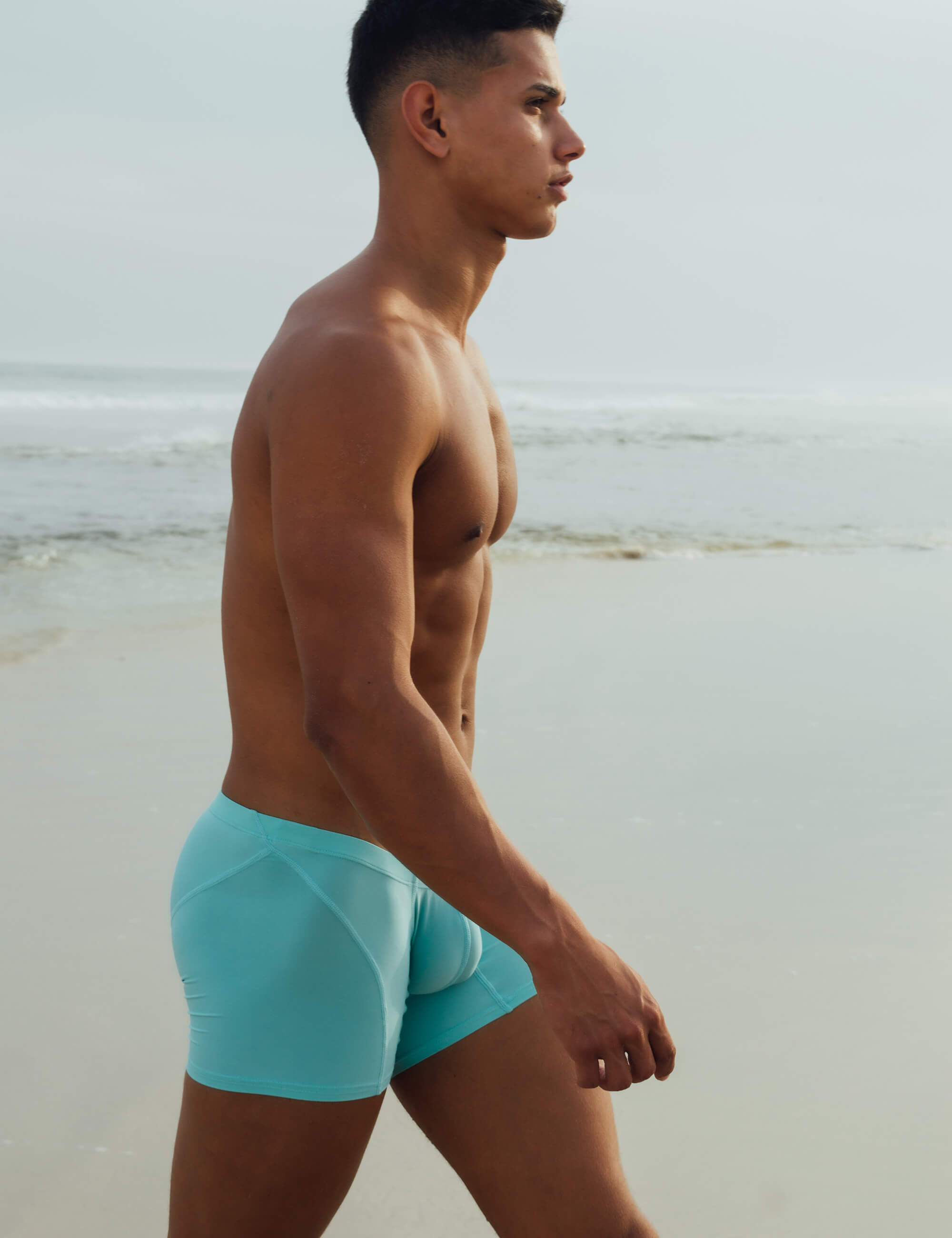 Nylon Low Rise Elastic Long Boxer Briefs 10202 | dmunderwear detail image 2