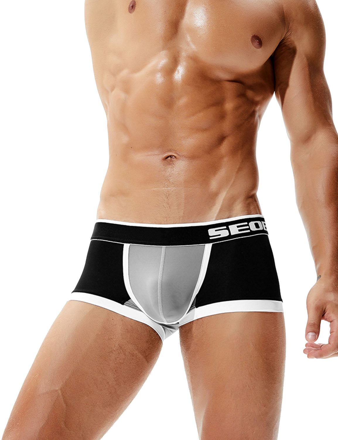 Nylon Low Rise Sexy Nylon Boxer Brief 90205 | dmunderwear detail image 6