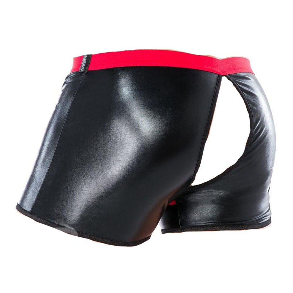 Open Crotch PU Leather Boxer Shorts | dmunderwear detail image 12