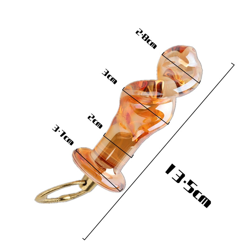 Orange Glass Butt Plug | dmunderwear detail image 8